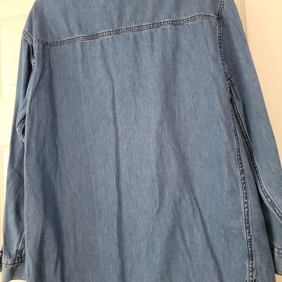 Solutions Original Denim Christmas Shirt Button Closure 2 Pocket Woman Size M - Picture 5 of 5